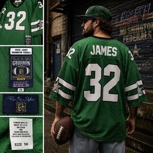 Vintage USFL Craig James Washington Federals Jersey 56 3XL Ra Ja Sha Styles USA